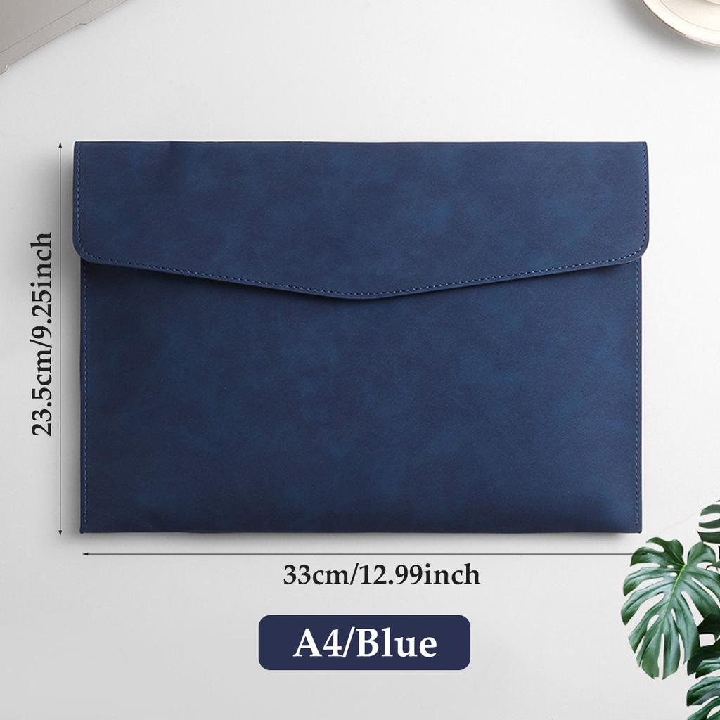 1pcs Leather A4 File Bag Waterproof Wear-resistant Ultra-large Capacity Folder Business Office School File Storage Supplies