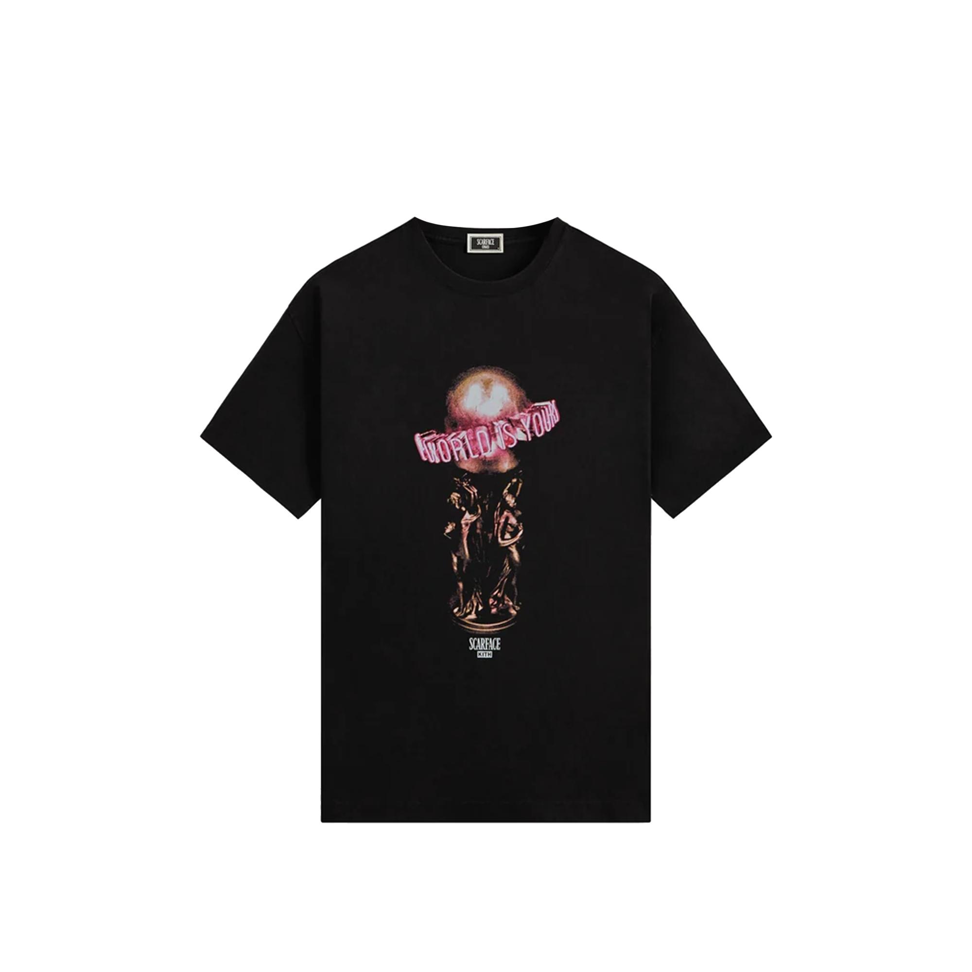 

Kith For Scarface The World Is Yours Tee Black Men Tops KHM034177-001 L