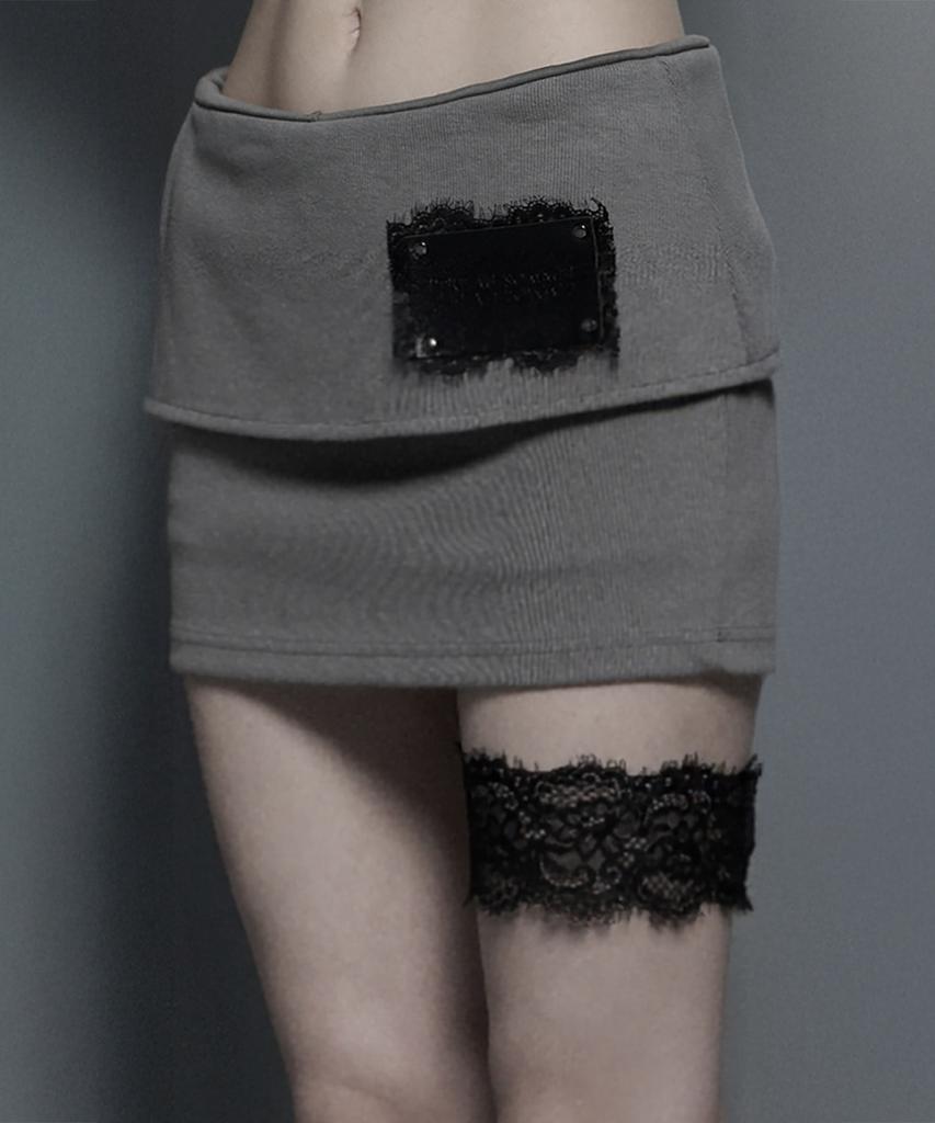 Etosome Lace-Up Mini Skirt Pants (Mocha)