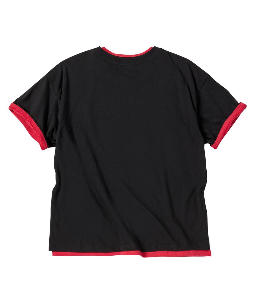Eontaiteulseoul Untitle Layered Crop Short Sleeve Black