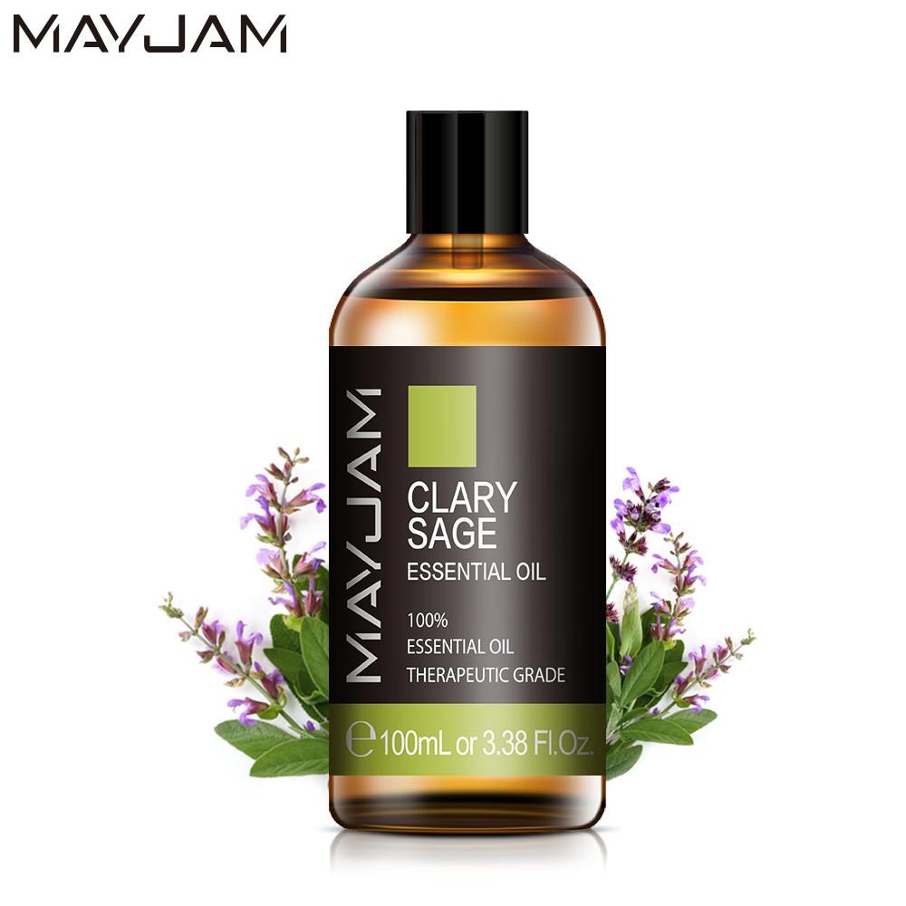 MAYJAM 100ml Clary Sage Essential Oils Perfect for Aromatherapy Diffusers Massage Skin Care Help Sleeping Shrink the Pores