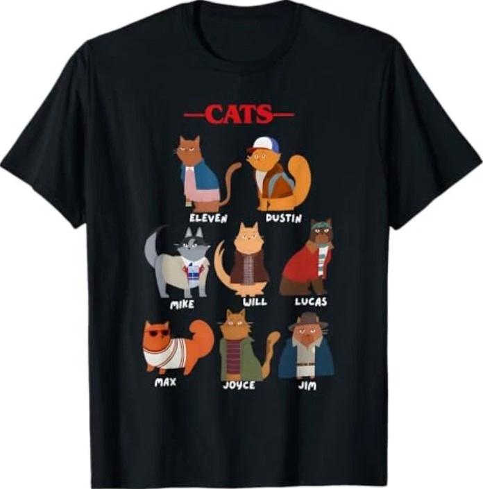 Funny Stranger Cats Meme for Men Woman T-Shirt