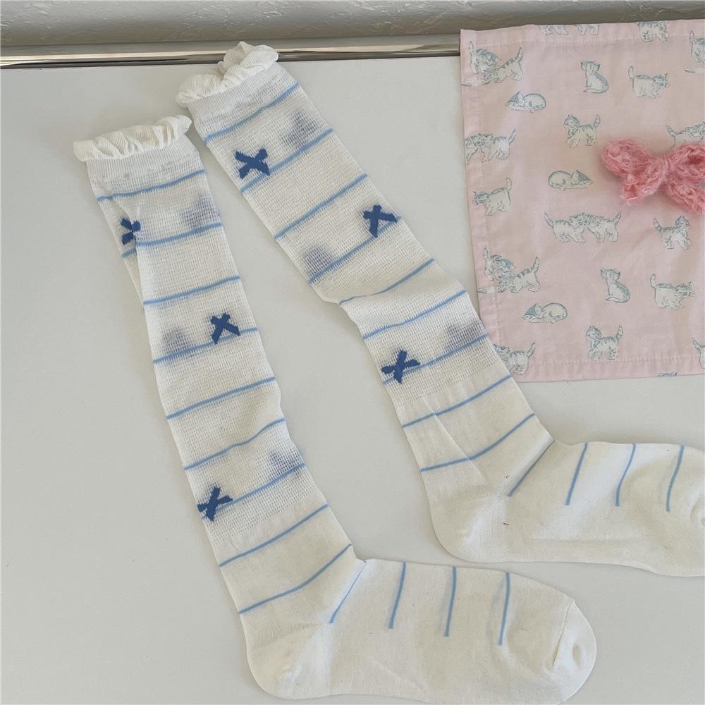 IOULOR Japanese Lace Ballet-Style Bubble Bow Calf Socks - Summer 2025 Collection