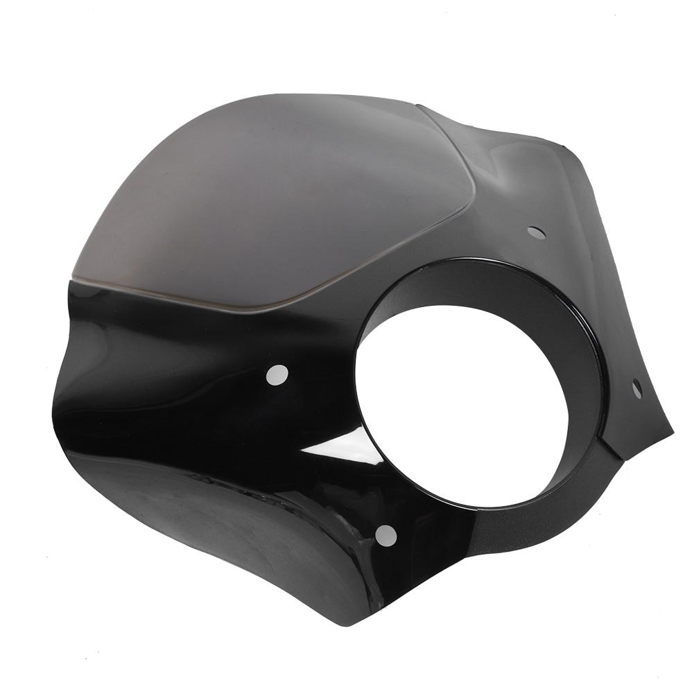 6in Vintage Motorcycle Headlight Fairing Smoky Windshield Universal Modified Part