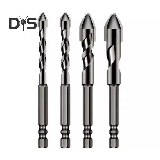 

4 шт. модернизированные эксцентриковые спиральные сверла высокой твердости, нержавеющие, устойчивые к коррозии, набор многофункциональных сверл с косой головкой серый