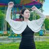 Long Sleeve Summer Sunscreen Shawl Solid Color Sun Protection Clothing Sweet Ice Silk Cape  Outdoor