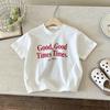 Short Sleeve Tops For Kids Clothing Summer Loose Casual Letters Tshirt Childrens Wear Round Collar Simple Fashion Girls Tshirt