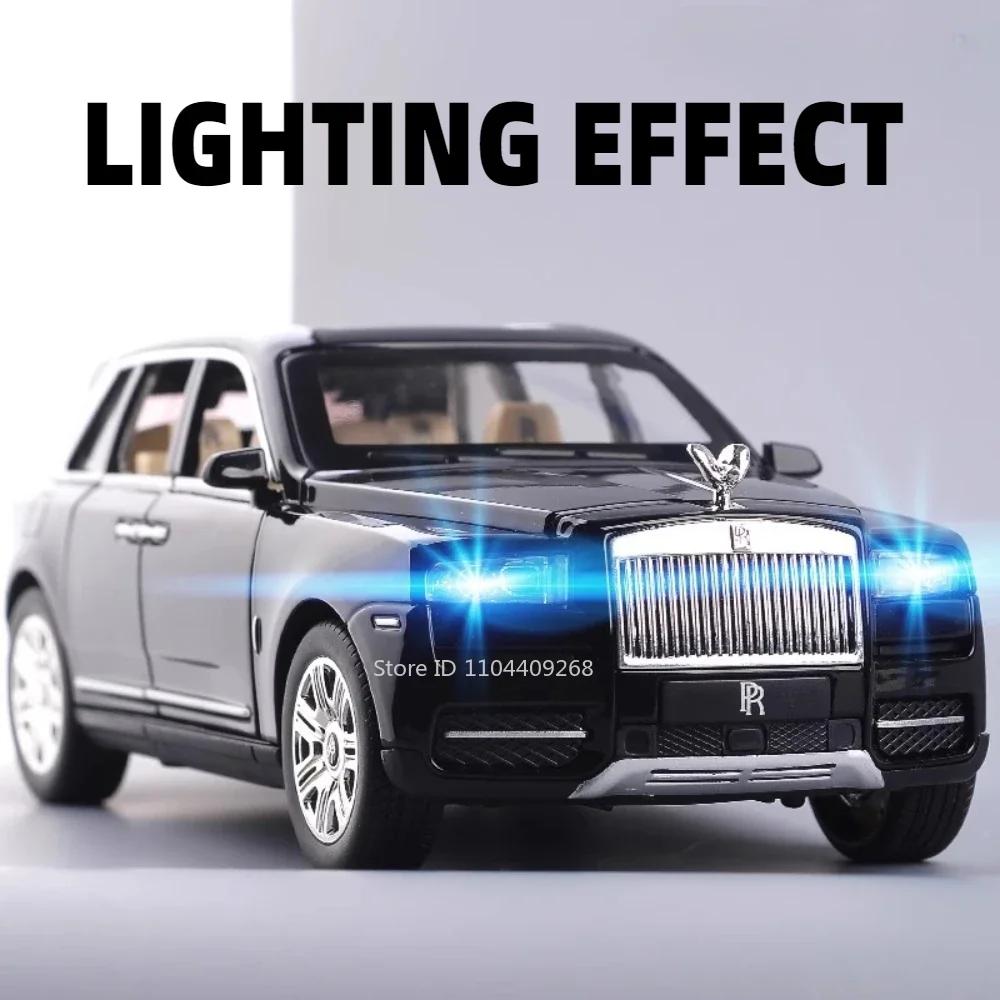 1:24 Rolls Royce Cullinan Phantom Alloy Car Model Toy Simulation SUV Diecast Metal Pull Back Sound Light Collect Hobby Ornaments