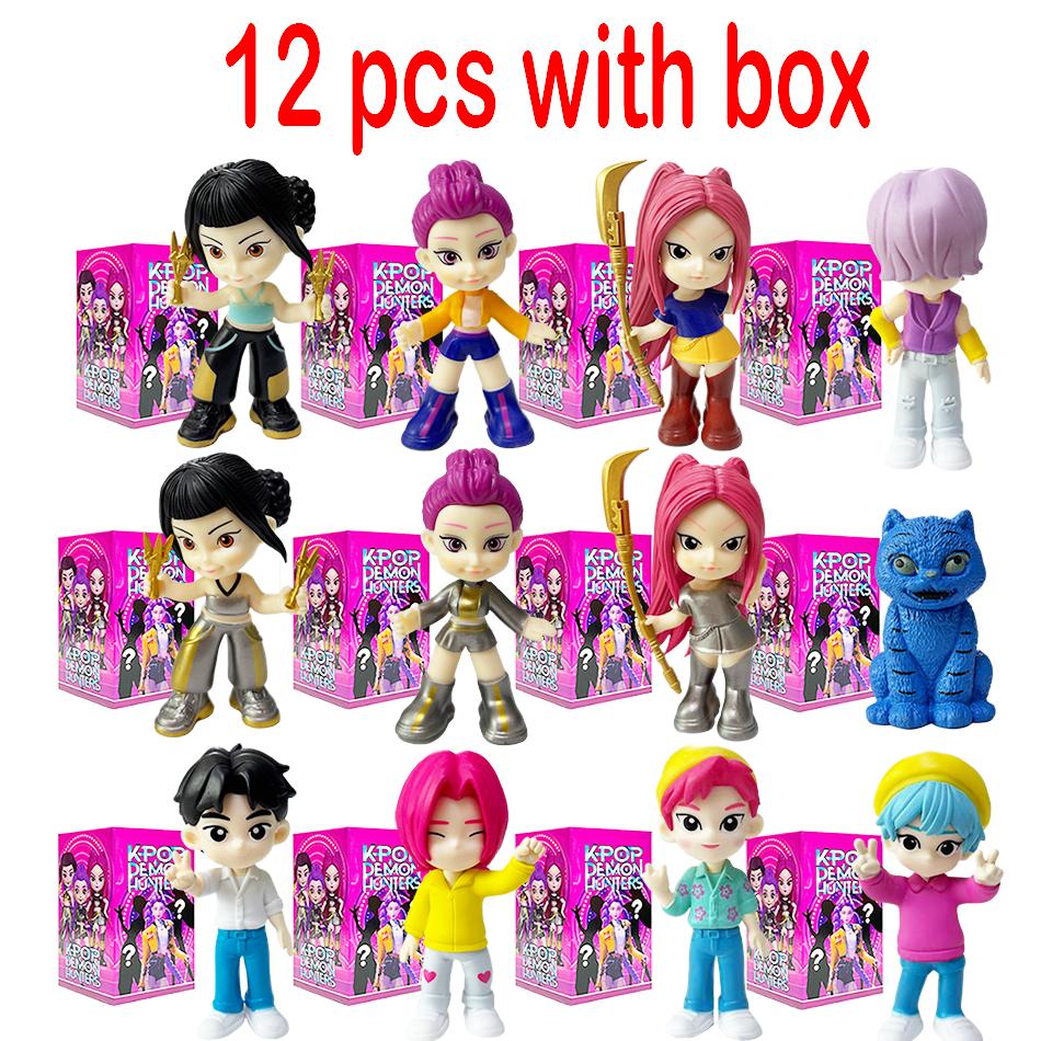 1-12pcs KPop Devil Hunter Doll Vinyl Toy Rumi Mira Zoi Character Vinyl Mask Blind Box Ornament Toy Birthday Gift