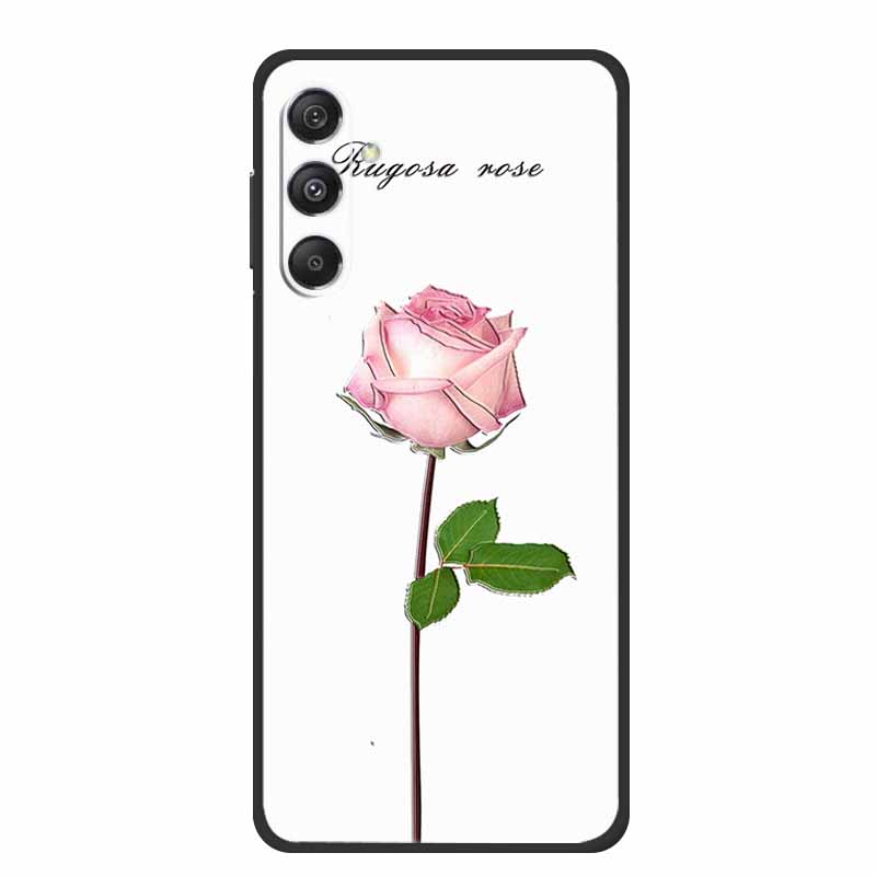 3D Emboss Case For Samsung Galaxy S25 FE Case Flowers Black Silicone Soft Back Cover For Samsung S25 Plus M36 Phone Case Shell