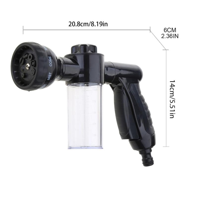 Multifunctional Foam Gun for Car Washing Garden Patio Flowers Plants Watering Pets Showering Durable Water Hose Nozzle