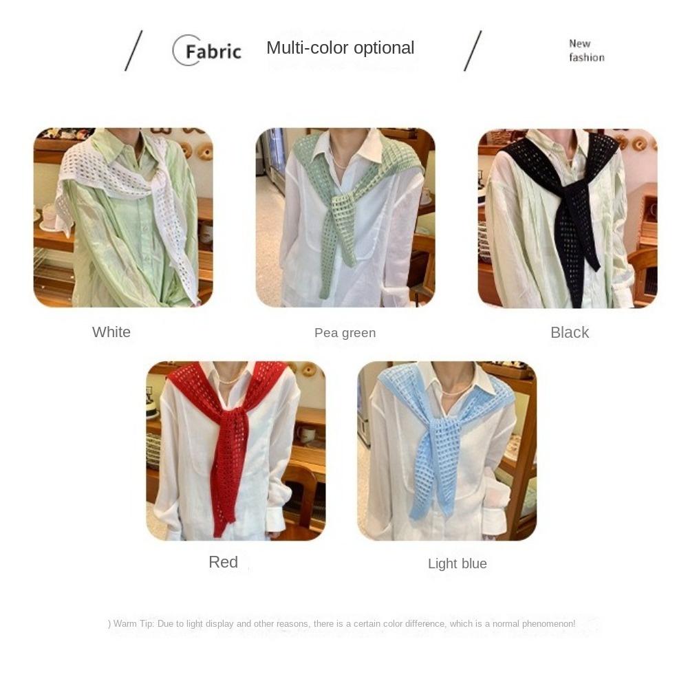 Cape Fake Collar White Hip Scarf Elegant Knitted Shawl  Daily