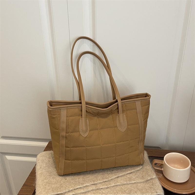 

Space cotton bag women s 2026 new Korean version ins retro casual tote bag large capacity shoulder handbag хаки