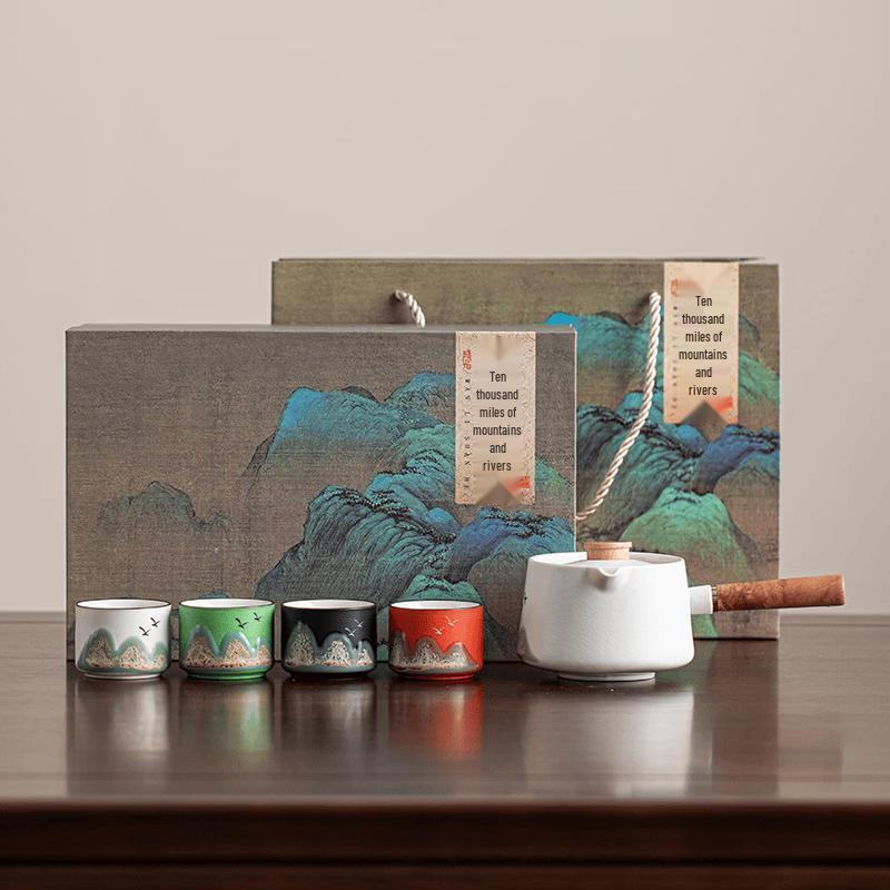 Underglaze Ceramic Rotating Tea Set