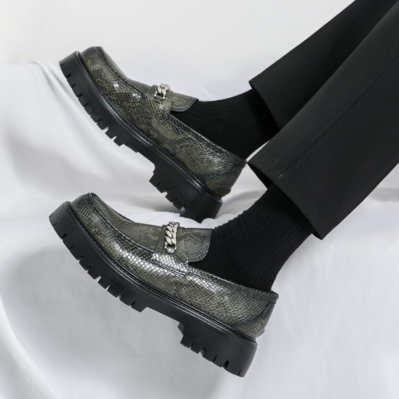 Hot Selling Elegant Loafers Shoes Korean Style Thick Soled Comfortable Men Party Business Shoes Men Leather Casual Driving Shoes