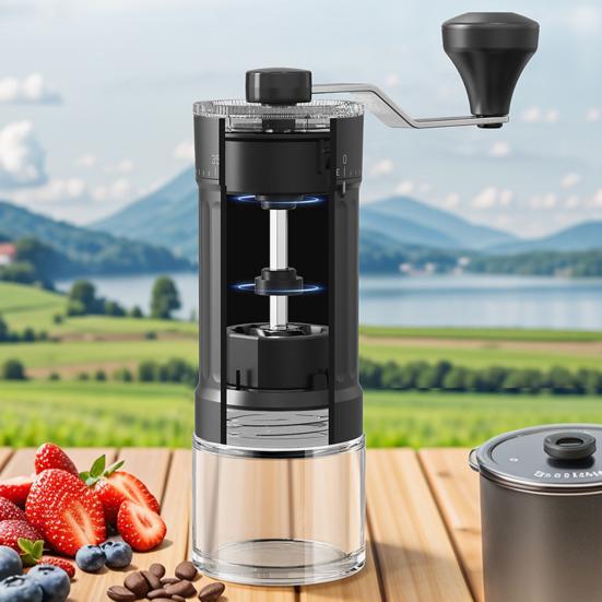 Macinacaffè a manovella con 40 impostazioni regolabili Mini macinacaffè Macinino conico in ceramica per viaggio, campeggio, ufficio