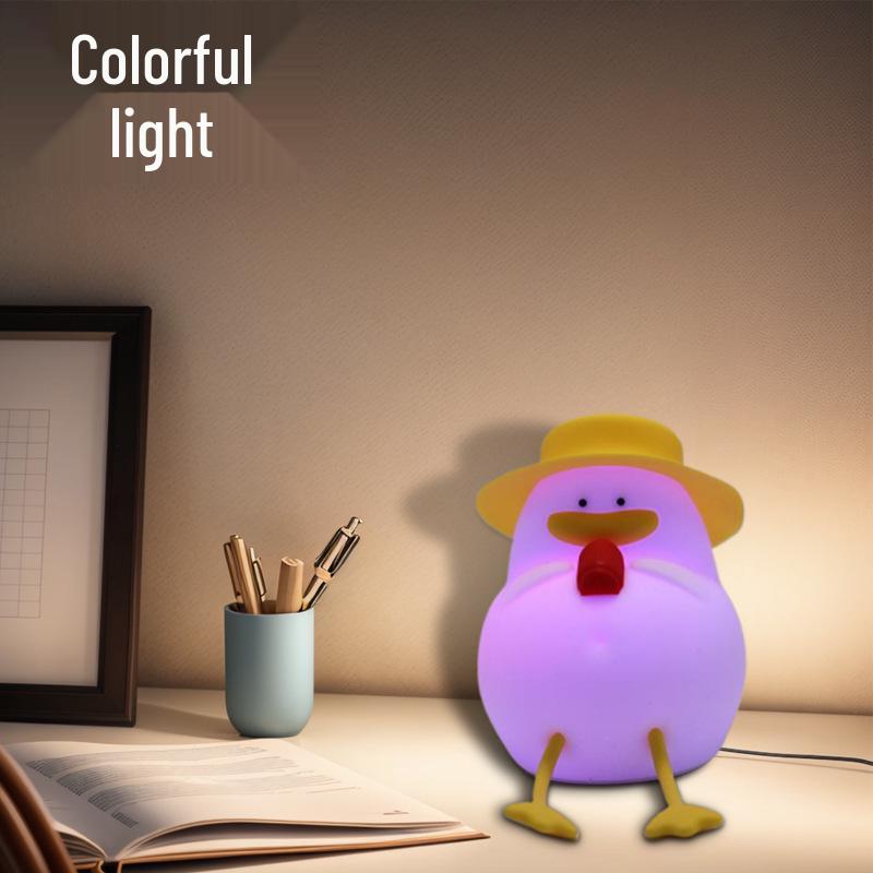 Cola Duck Sleep Aid Night Light: Baby-Friendly, Eye-Safe, Silicone, Rechargeable, with Timer