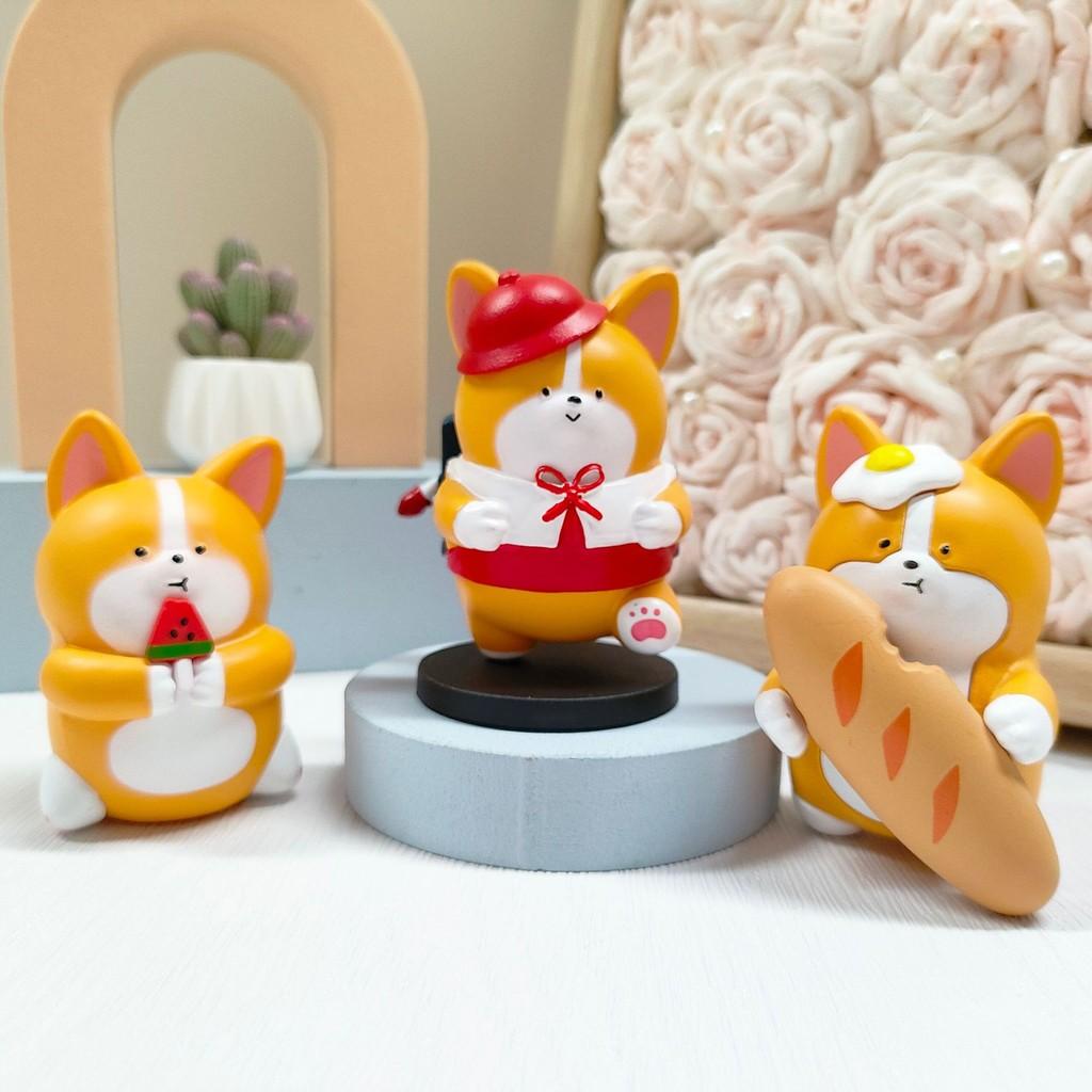 Fun Shiba Inu Corgi Figurine Playful Pvc Design For Desk And Car Accessories