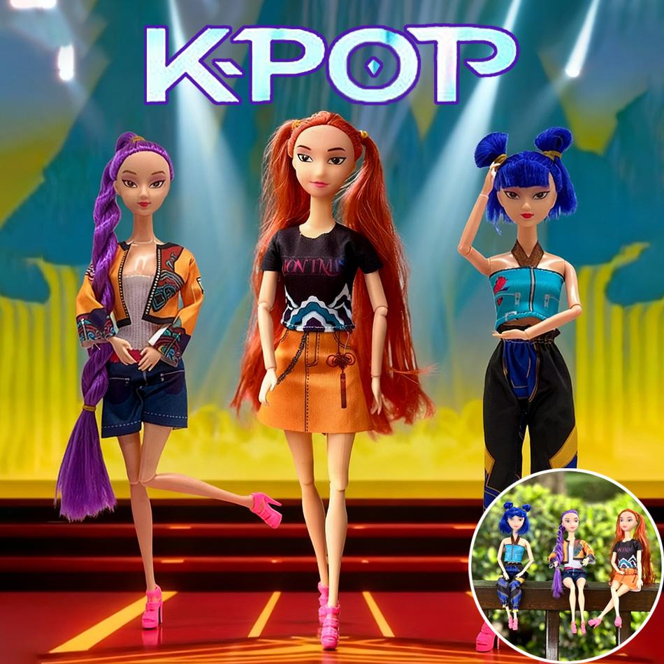 KPop Dämonenjäger Figur Rumi Mira Zoe Acryl Schlüsselanhänger - Stehende Platten Rucksack Dekoration Anhänger Ornament Zubehör Spielzeug