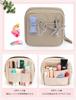 Besharppin Makeup Large Perfect for Business Trips and Travel Pouch, Capacity, Lightweight, Stand-Up Storage, (Khaki)