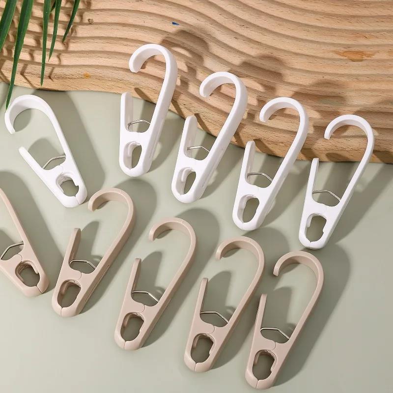 10PCS Multi-Purpose Clothes Clip Hook Plastic Clothes Hanger Beach Towel Clips Clothing Store Home Office Clothespins Socks Clip