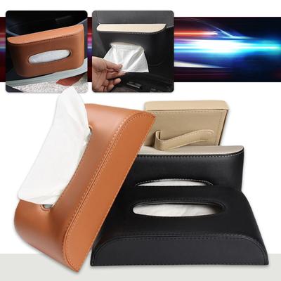 Universal Car Tissue Box Leather Car Sun Visor Tissue Box Seat Back Storage Tissue Holder Napkin Mask Organizer Auto
