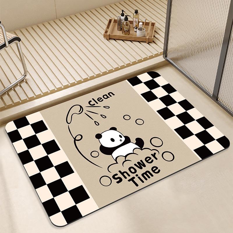 Diatom Mud Bathroom Floor Mat - Soft, Anti-Slip, Quick-Drying, Water-Absorbent Mat for Shower, Toilet, or Doorway.