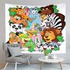Cartoon Farm Animals Tapestry Cute Cow Turkey Tapestry Gifts for Kids Girls Boys Bedroom Dorm Wall Hanging Decor Tapestries