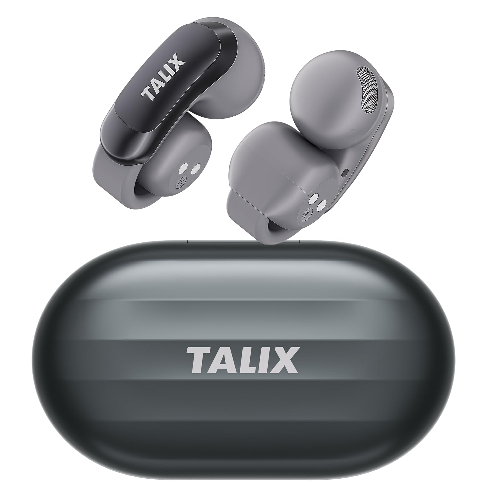 

TALIX AuraHalo G1 Ear Cuff IPX4 Compatible Open-Ear Headphones, Style, Ultra-Lightweight 5.2g, Waterproof, Built-in Microphone, iOS/Android (Black) чорний