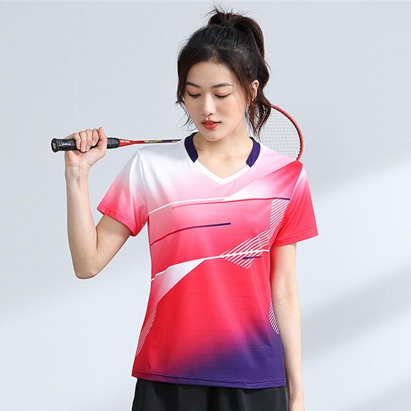 Unisex Badminton Shirt Short Sleeve Quick Dry Breathable Sport T-Shirt Men Women Kids Athletic Wear
