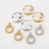 European American Style Round Alloy Earrings Exaggerated Irregular Geometric Minimalist Luxury High Grade Ear Jewelry For Women