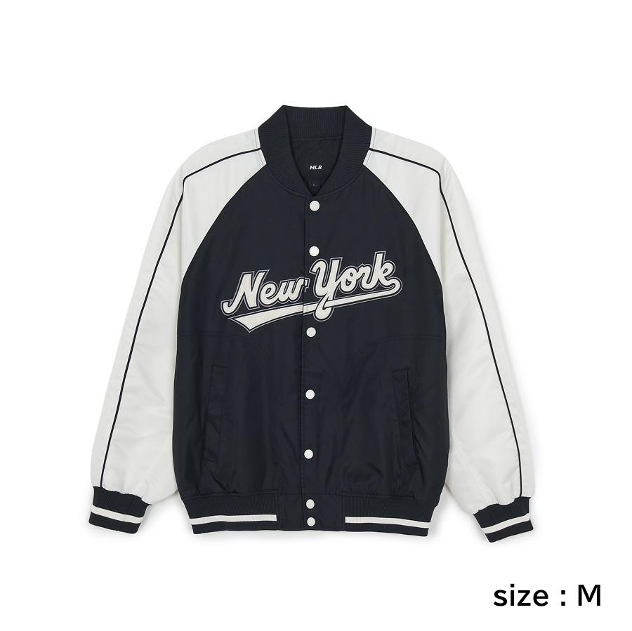 [KARINA'S PICK] MLB Nylon Cursive Varsity Jacket - Lightweight Sporty Chic (3 Colors)