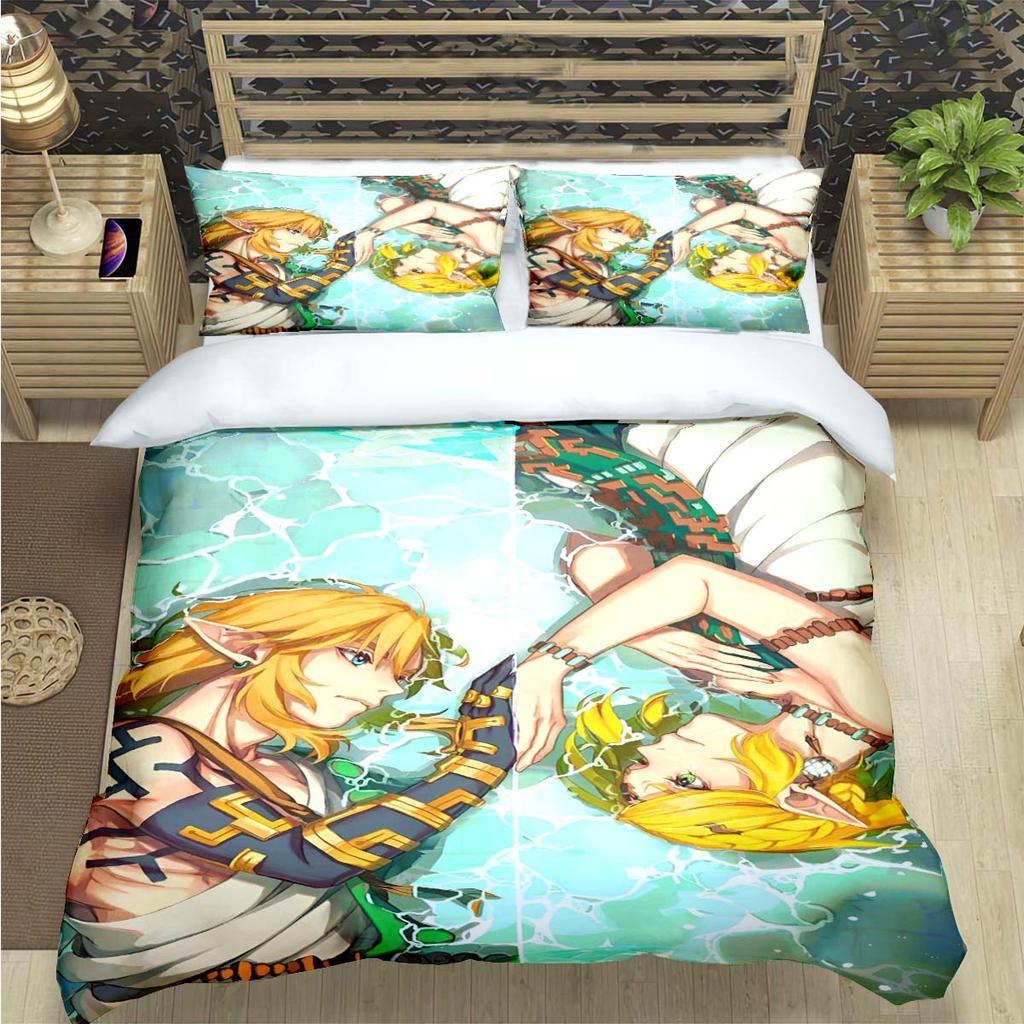 Comforter Fashion Classic Exciting Game Z-Zelda Print Bedding Sets Bed Supplies Set Bed Comforter Set Bedding Set Luxury Gift