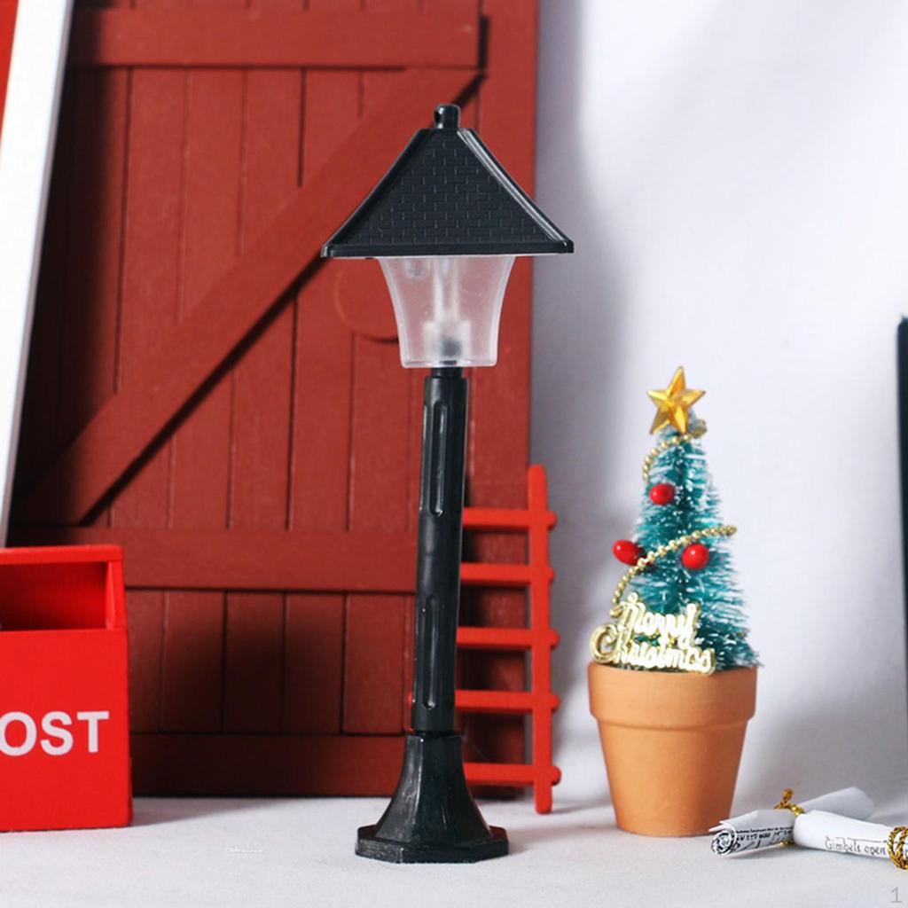 Dollhouse Miniature Lamp Post Furniture Model 1:12 Scale for Landscaping