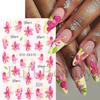 3D Nail Stickers Flower Plants Nail Art Decals Floral Leaf Spring Sliders Manicure Decor