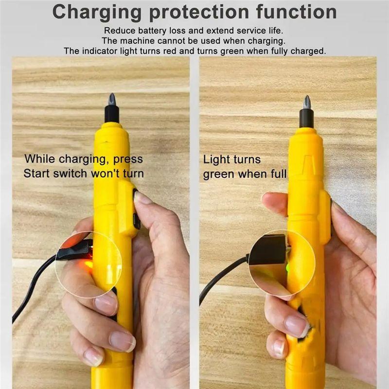 ABWR-Electric Screwdriver Cordless Stick Screwdriver Battery Operated 3.6V Screwdriver Rechargeable Screwdriver Small