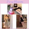 Knit Fabric Bodycon Short Dress With Puff Sleeves For Summer Casual Women
