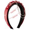 PU Leather Buckle Hairhoop for Women with Chain Decors Japanese Girl Headband Cosplay Dress Up Accessories