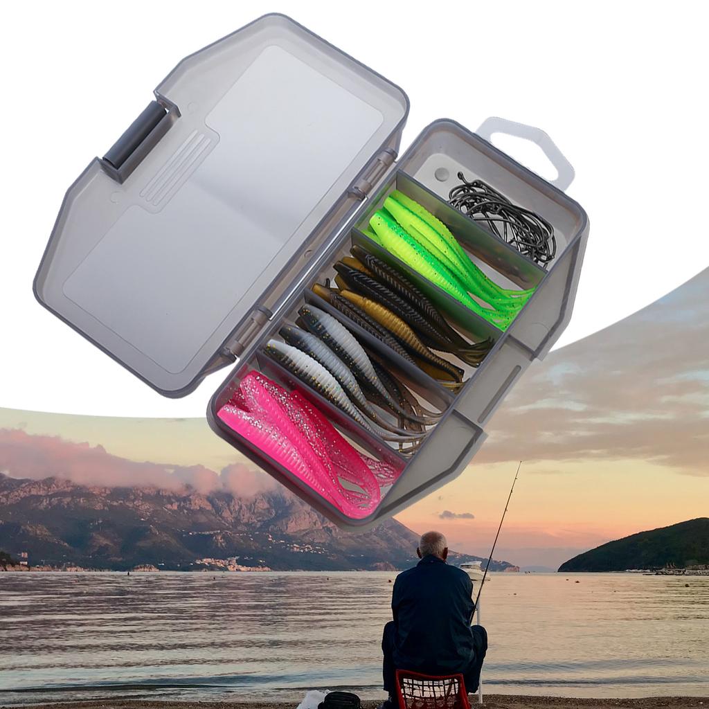 60Pcs Soft Lures Swimbaits Fishing Bass Lures Fork Tail Luya Ribbon Baits Suitable for Trout Salmon Freshwater Saltwater