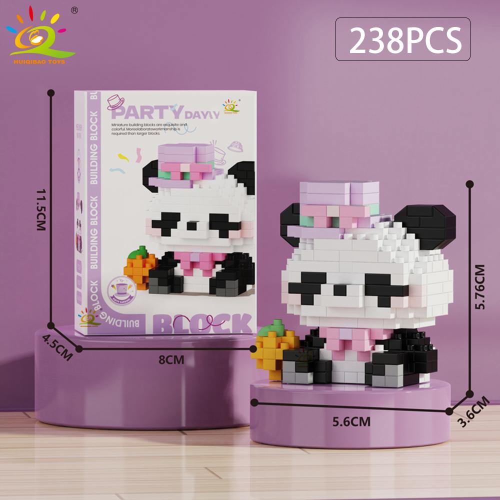 Mini Cute Panda Micro Building Blocks 3D Diamond Model Animal Bricks DIY City Construction Toys for Children Kids Gift
