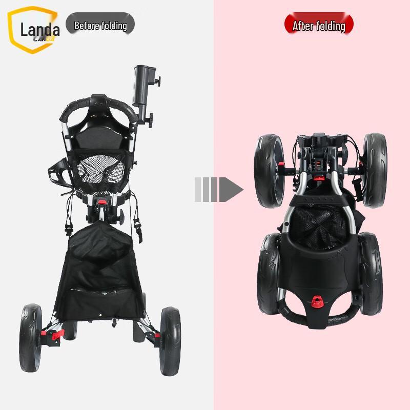 Landa Golf Foldable 4-Wheel Push Cart