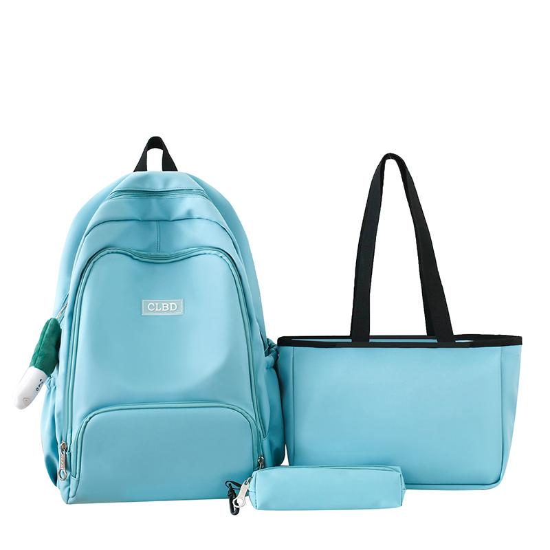 

Многокомпонентный рюкзак, комплект для учащихся начальной школы, школьный рюкзак, однотонный женский рюкзак большой вместимости для девочек-подростков синий