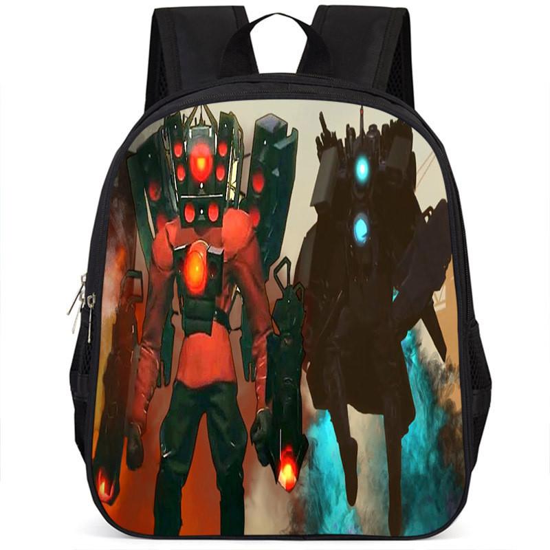 

Fashionable Skibidi Toilet Kids Backpack Large Capacity Nylon Bag Unisex Design 3