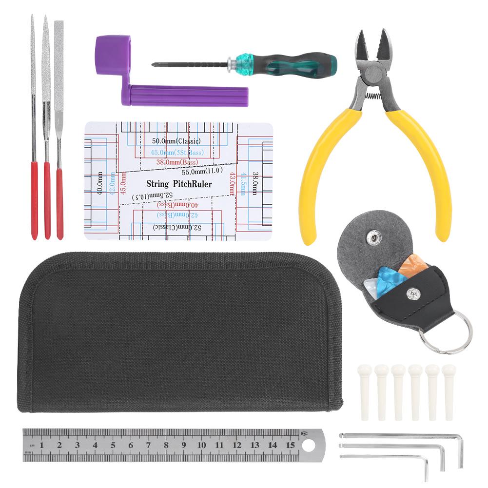 22Pcs Set Metal Guitar Repairing Maintenance Tool Kit Musical Instruments Accessory