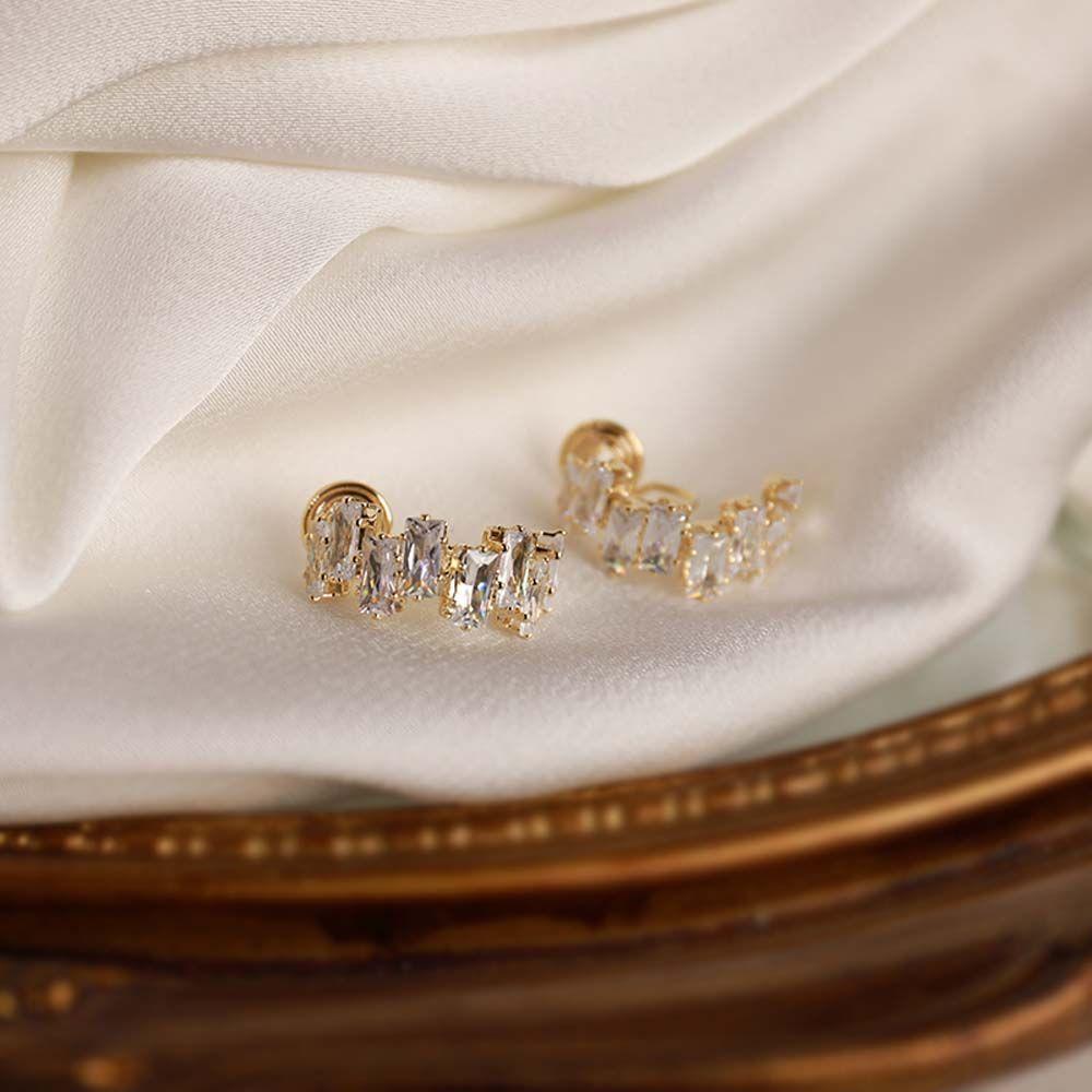 Clip  Fashion Jewelry Gold Color Ear Bone Clip Clip Earrings Zircon Ear Clip Korean Earrings