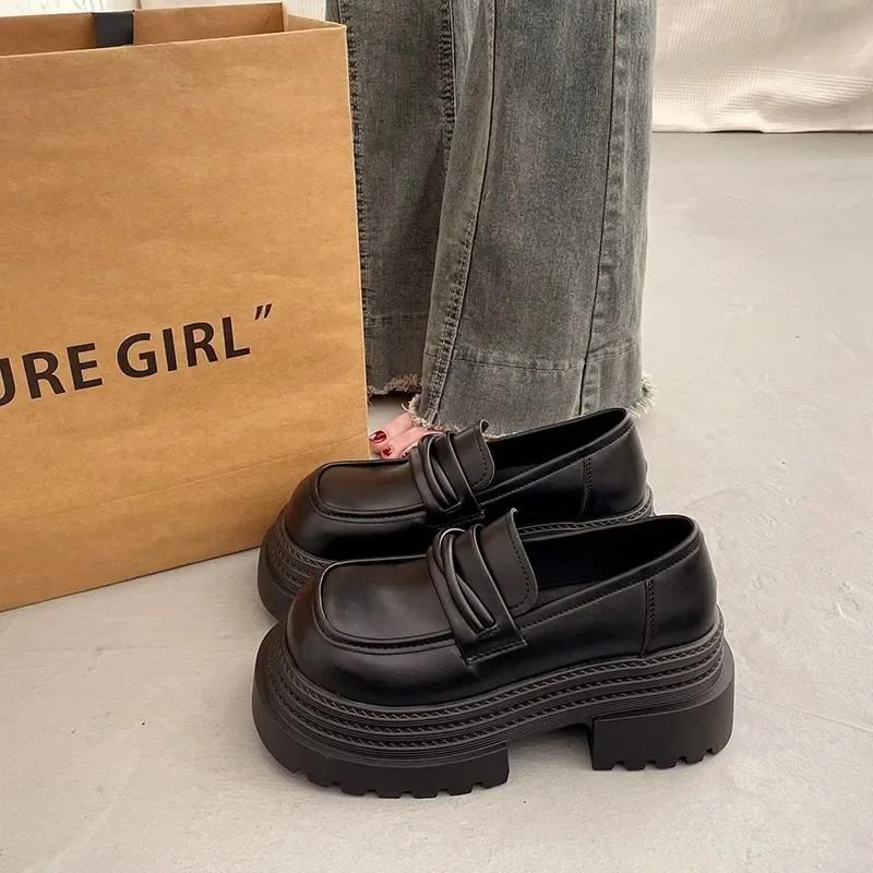 Fashion 2025 Brand Shoes Female Slip-on Women's High Heels Fashion Round Toe Office and Career Hot Sale Best Seller Platform Heels