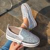 Casual large size sequined casual women's shoes autumn new comfortable platform European and American style single shoes women