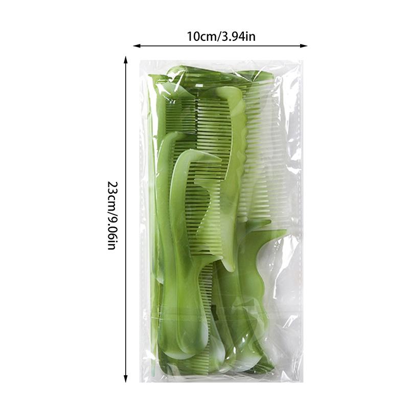 Set de 10 Piepteni Verzi pentru Păr pentru Femei și Bărbați, Instrument de Coafat Părul, Pieptene cu Dini Rari și Denși