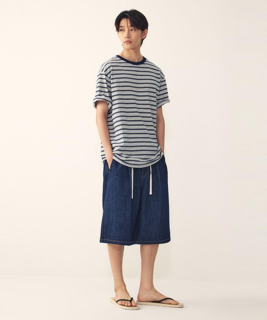 STUDIO TOMBOY [Men] Drawstring Half Denim Pants_Indigo 91M6262143