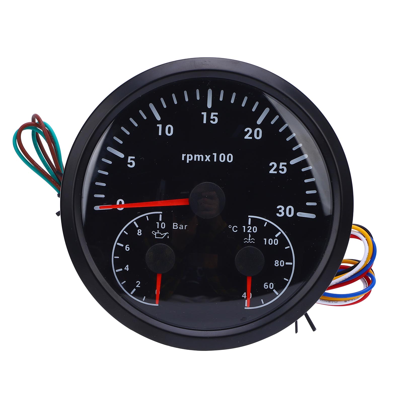 

3 в 1 Електричний тахометр Датчик тиску масла Датчик температури води 4 38 дюйми 3000 об/хв 0 до 10 бар 40 до